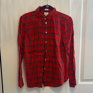 J. Crew Women’s Red and Green Checkered Shirt
